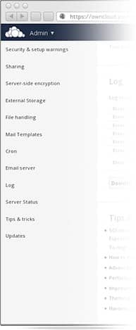 owncloud admin console